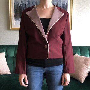 Vintage Herman Marcus Studio Classic Maroon Color Block Blazer